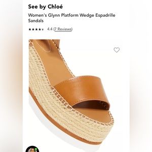 See by Chloe Glynn Platform Wedge Espadrille Sandals Size 8.5 Like New!